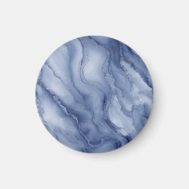 Navy- Blue Organic Marble-Like Texture Magneet