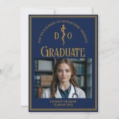 Navy Blue Osteopathic Medical School Afstuderen Aankondiging (Voorkant)