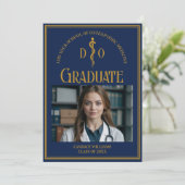 Navy Blue Osteopathic Medical School Afstuderen Aankondiging (Staand voorkant)