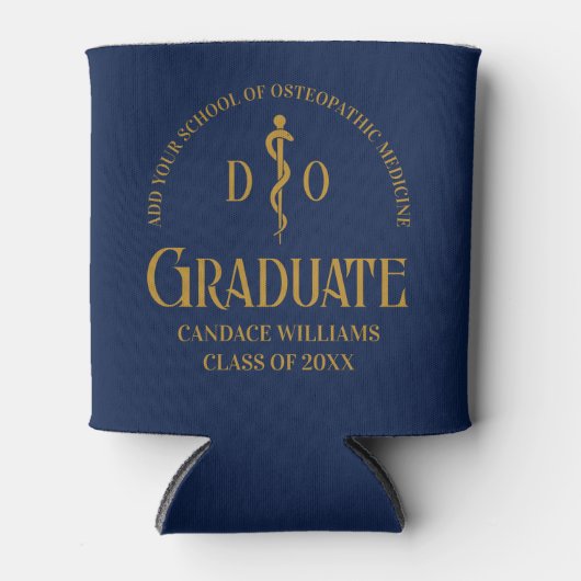 Navy Blue Osteopathic Medical School Afstuderen Blikjeskoeler (Voorkant)