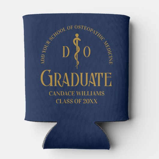 Navy Blue Osteopathic Medical School Afstuderen Blikjeskoeler (Achterkant)