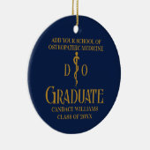 Navy Blue Osteopathic Medical School Afstuderen Keramisch Ornament (Rechts)