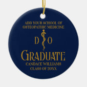 Navy Blue Osteopathic Medical School Afstuderen Keramisch Ornament (Voorkant)