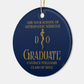 Navy Blue Osteopathic Medical School Afstuderen Keramisch Ornament (Links)