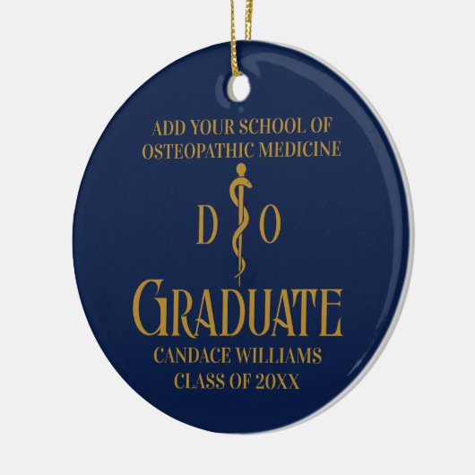 Navy Blue Osteopathic Medical School Afstuderen Keramisch Ornament (Links)