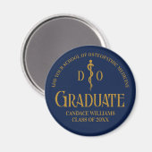 Navy Blue Osteopathic Medical School Afstuderen Magneet (Voorkant / Achterkant)