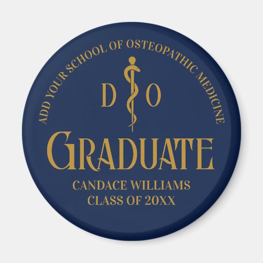 Navy Blue Osteopathic Medical School Afstuderen Magneet (Voorkant)
