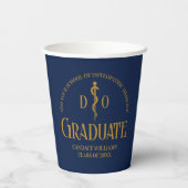 Navy Blue Osteopathic Medical School Afstuderen Papieren Bekers (Achterkant)