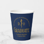 Navy Blue Osteopathic Medical School Afstuderen Papieren Bekers (Voorkant)