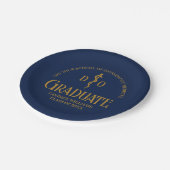 Navy Blue Osteopathic Medical School Afstuderen Papieren Bordje (Gekanteld)