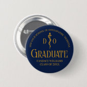 Navy Blue Osteopathic Medical School Afstuderen Ronde Button 5,7 Cm (Voorkant /achterkant)