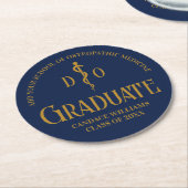 Navy Blue Osteopathic Medical School Afstuderen Ronde Kartonnen Onderzetter (Gebogen)