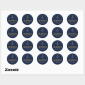 Navy Blue Osteopathic Medical School Afstuderen Ronde Sticker (Vel)