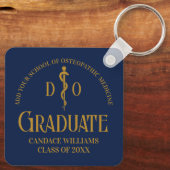 Navy Blue Osteopathic Medical School Afstuderen Sleutelhanger (Achterkant)
