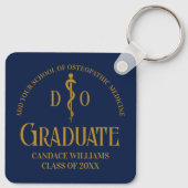 Navy Blue Osteopathic Medical School Afstuderen Sleutelhanger (Achterkant)