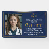 Navy Blue Osteopathic Medical School Afstuderen Spandoek (Horizontaal)