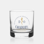Navy Blue Osteopathic Medical School Afstuderen Whisky Glas (Voorkant)