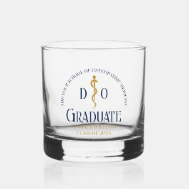 Navy Blue Osteopathic Medical School Afstuderen Whisky Glas