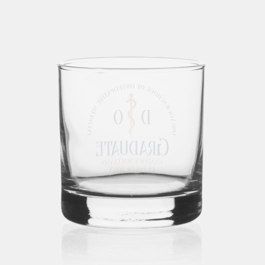 Navy Blue Osteopathic Medical School Afstuderen Whisky Glas (Achterkant)