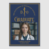 Navy Blue Osteopathic School Afstuderen Magneet Ka (Voorkant)