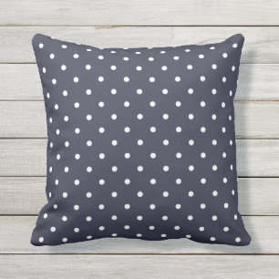Navy Blue Outdoor Kussens - Polka Dot