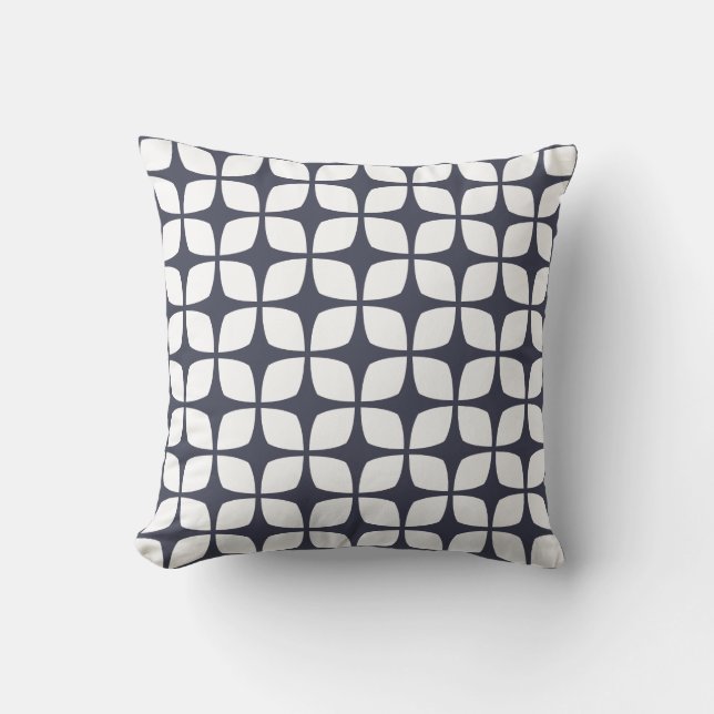 Navy Blue OutdoorKussens - modern patroon Buitenkussen (Voorkant)