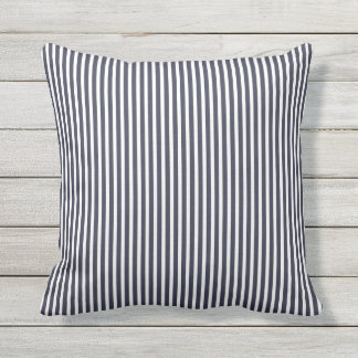 Navy Blue OutdoorKussens - Oxford Stripe Buitenkussen