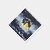 Navy Blue Over the Moon en Sterren Baby shower Servet (Hoek)