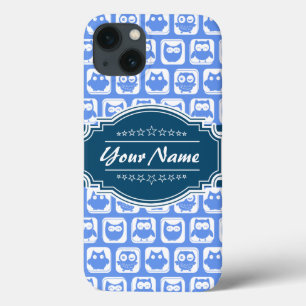 Navy Blue Owl Persoonlijke naam Case-Mate iPhone Case