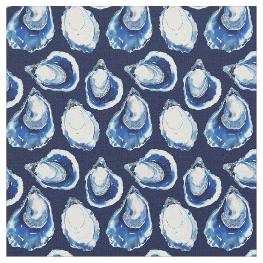 Navy Blue Oyster Half Shell patroon Stof (Close Up)