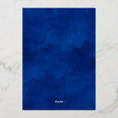 Navy Blue Paars Gold Lettering Geometric Wedding Folie Uitnodiging (Achterkant)