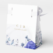 Navy Blue Paars Gold Lettering Wedding Bedankdoosjes (Achterkant)