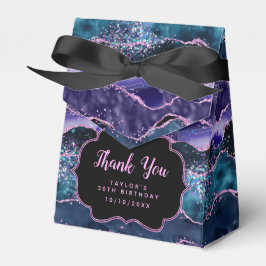 Navy Blue Paarse Ocean Agaat Verjaardag Dank u Bedankdoosjes