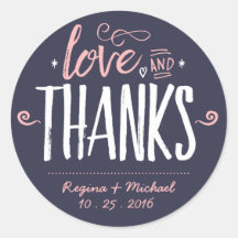 Navy Blue Paint Brush Typografie Dank u Sticker