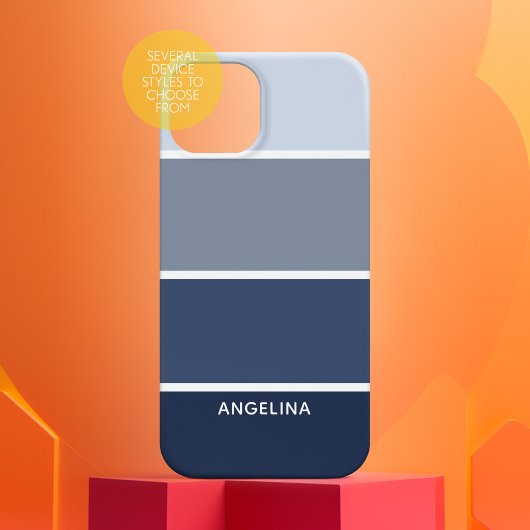 Navy Blue Paint Chips Strip met aangepaste naam Case-Mate iPhone Case