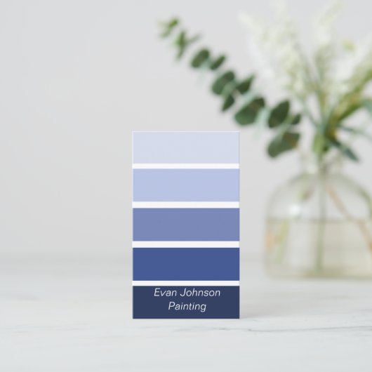 Navy Blue Paint Samples Visitekaartje (Staand voorkant)