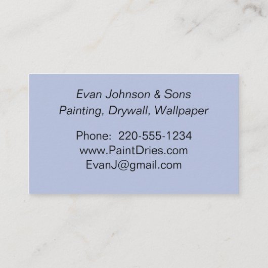 Navy Blue Paint Samples Visitekaartje (Achterkant)