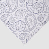 Navy Blue Paisley Pattern on White Tissue Paper Tissuepapier (Detail)