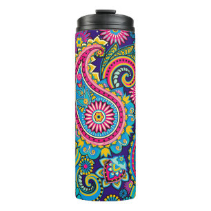 Navy Blue Paisley Thermosbeker