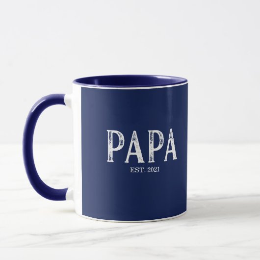 Navy Blue Papa-jaar ingesteld Mok (Links)