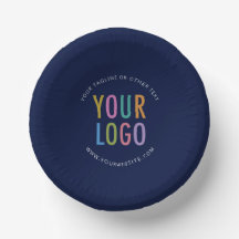 Navy Blue Paper Bowls Custom Company Logo Printed