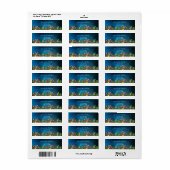 Navy blue parrots palm verlaat terugzendadres etiket (Full Sheet)