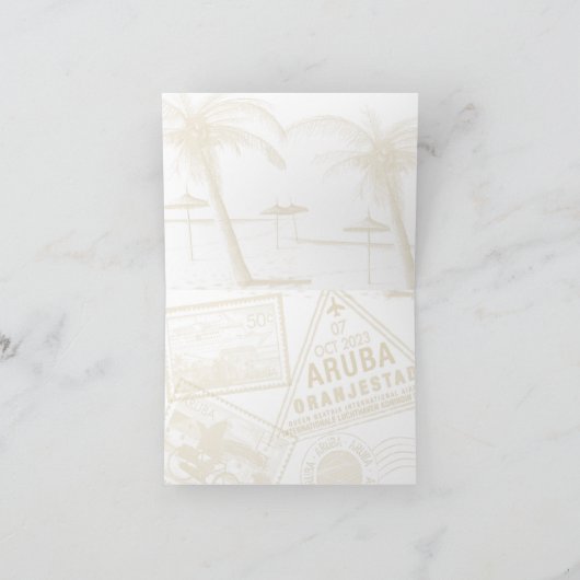 Navy Blue Passport Dank je wel Bedankkaart (Binnen)