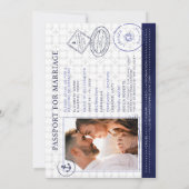Navy Blue Passport Destination Wedding Cruise Kaart (Achterkant)