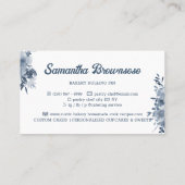 Navy Blue Pastry Chef Homemade Bakery Visitekaartje (Achterkant)