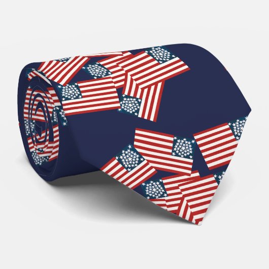 Navy Blue Patriotic Stropdas (Opgerold)