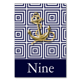 Navy Blue patroonanker nautische bruiloft Kaart