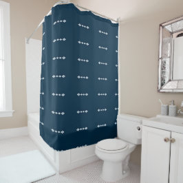 "Navy Blue Patterned Design" Douchegordijn