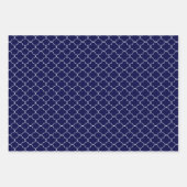 Navy Blue Patterned Inpakpapier Vel (Voorkant)