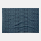 Navy Blue Patterned Theedoek (Horizontaal)